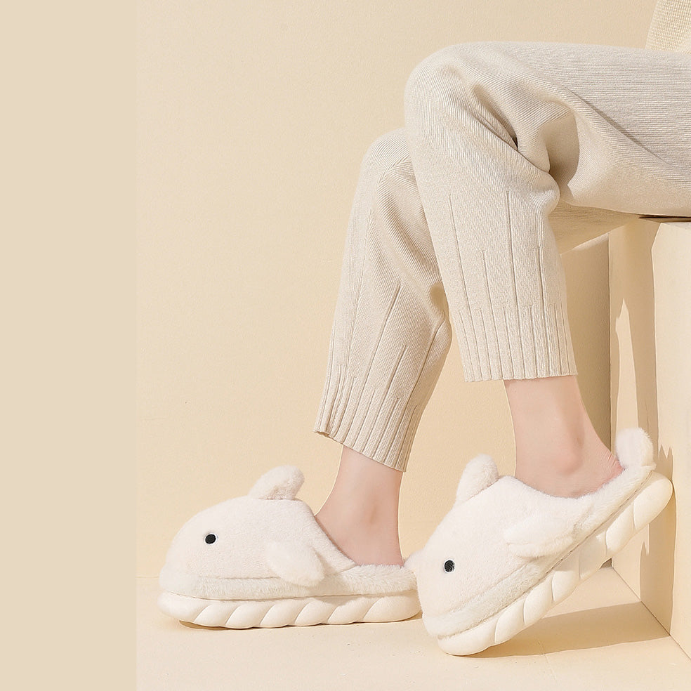 Fluffy Whale Slippers for Cosy & Unisex Comfort