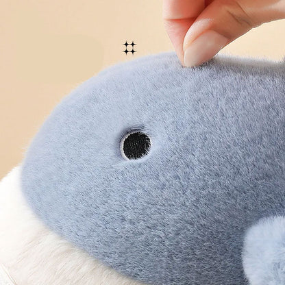 Fluffy Whale Slippers for Cosy & Unisex Comfort