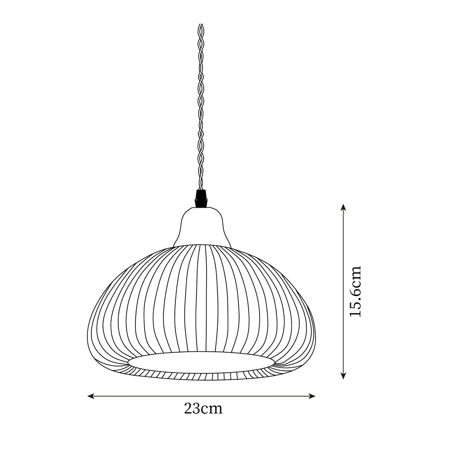 Ceramic Pendant Light with Ribbed Design and Wooden Details for Atmospheric Lighting