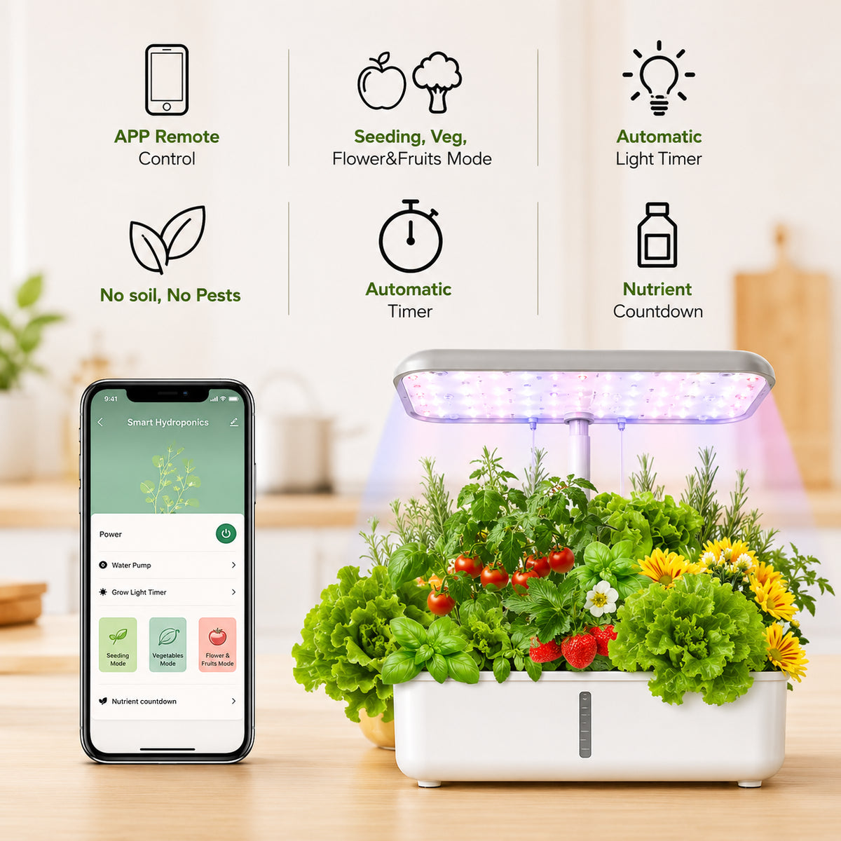 Smart WiFi Hydroponic Growing System