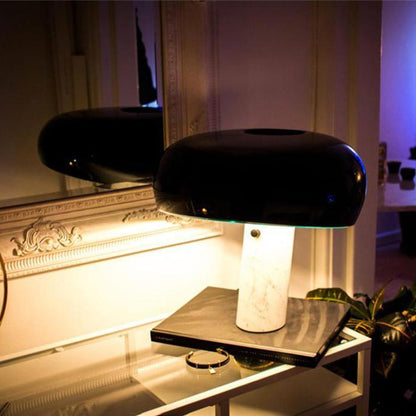 Table Lamp with Modern Design Marble Base and Half-Round Shade