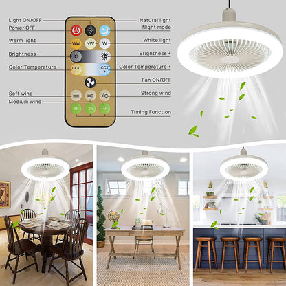 Light with Ceiling Fan with LED Design for Lamp Fitting and Comfortable Cooling