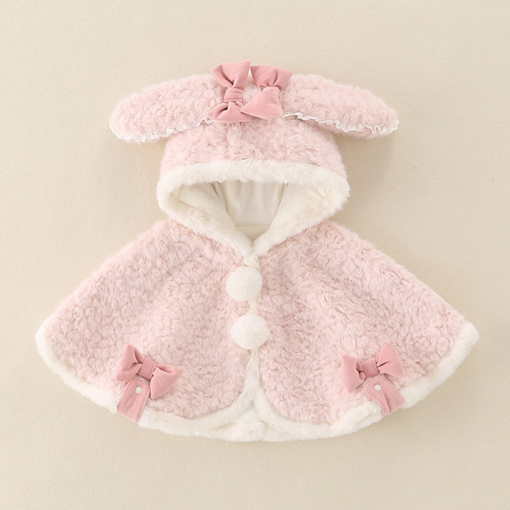 Baby Cape for Girls with Bunny Ears and Hood
