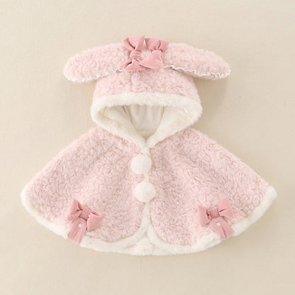 Baby Cape for Girls with Bunny Ears and Hood
