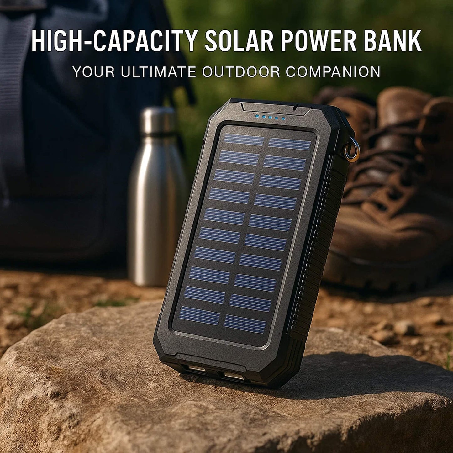 20000mah Solar Power Bank for Waterproof, Rugged & with Torch