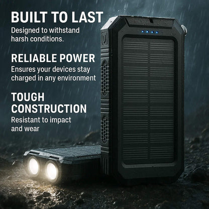 20000mah Solar Power Bank for Waterproof, Rugged & with Torch