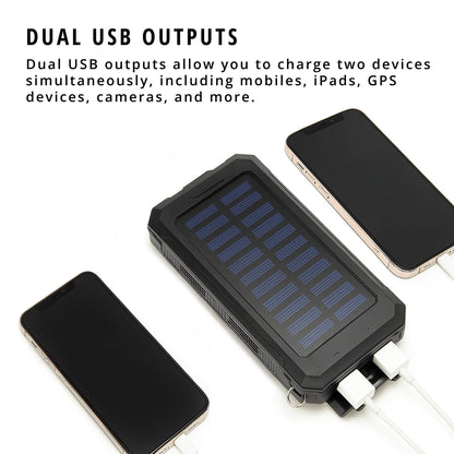 20000mah Solar Power Bank for Waterproof, Rugged & with Torch