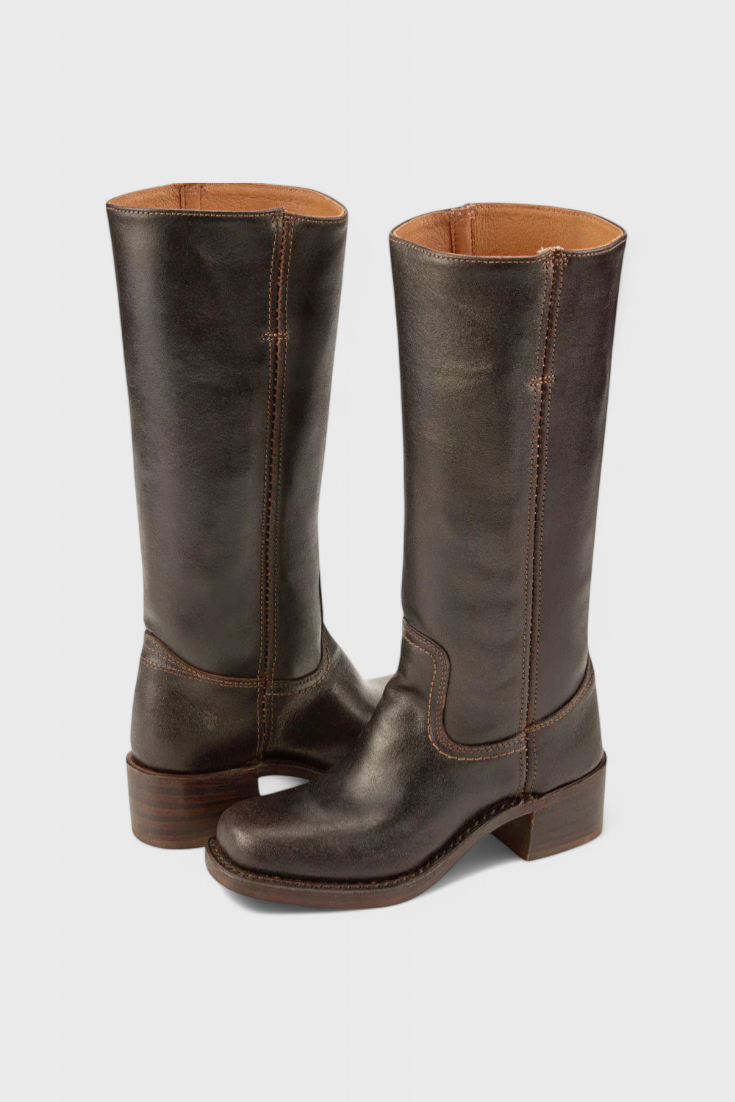 Boots with Ladies Knee-High Leather Heel for Elegant and Comfortable