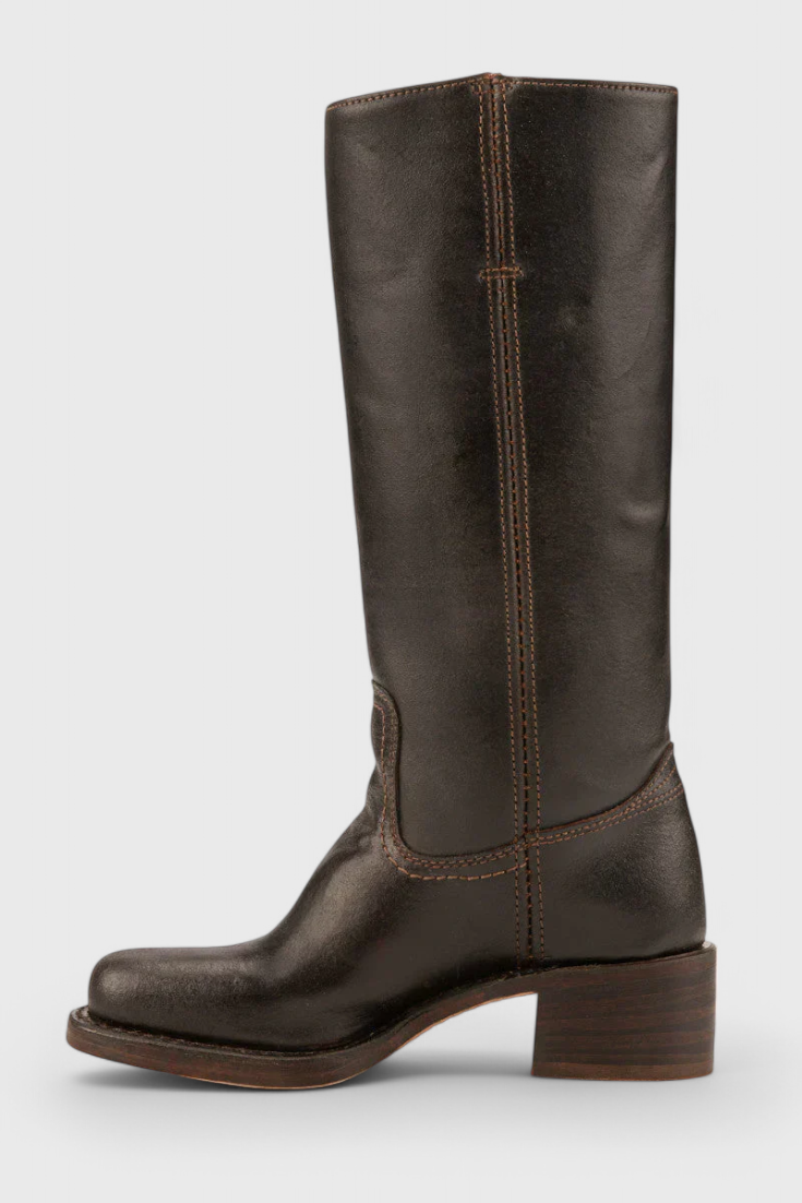Boots with Ladies Knee-High Leather Heel for Elegant and Comfortable