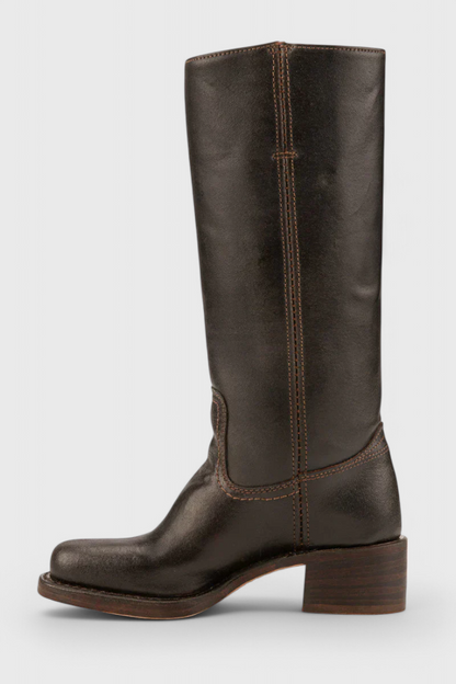 Boots with Ladies Knee-High Leather Heel for Elegant and Comfortable