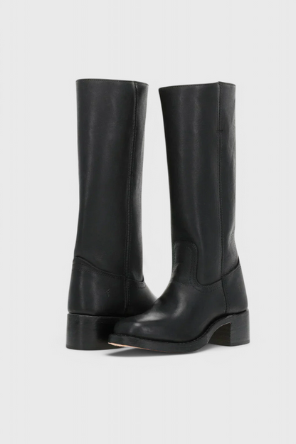 Boots with Ladies Knee-High Leather Heel for Elegant and Comfortable