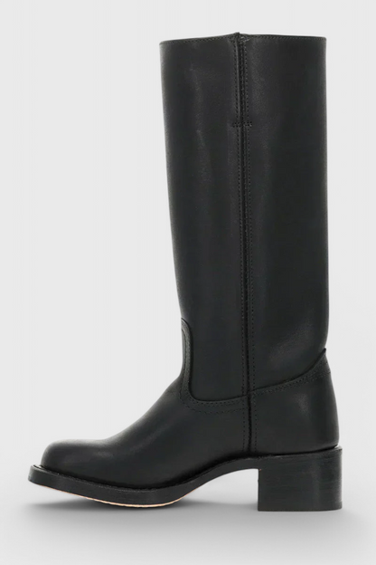 Boots with Ladies Knee-High Leather Heel for Elegant and Comfortable