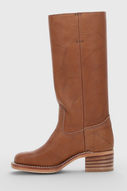 Boots with Ladies Knee-High Leather Heel for Elegant and Comfortable