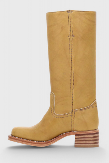 Boots with Ladies Knee-High Leather Heel for Elegant and Comfortable