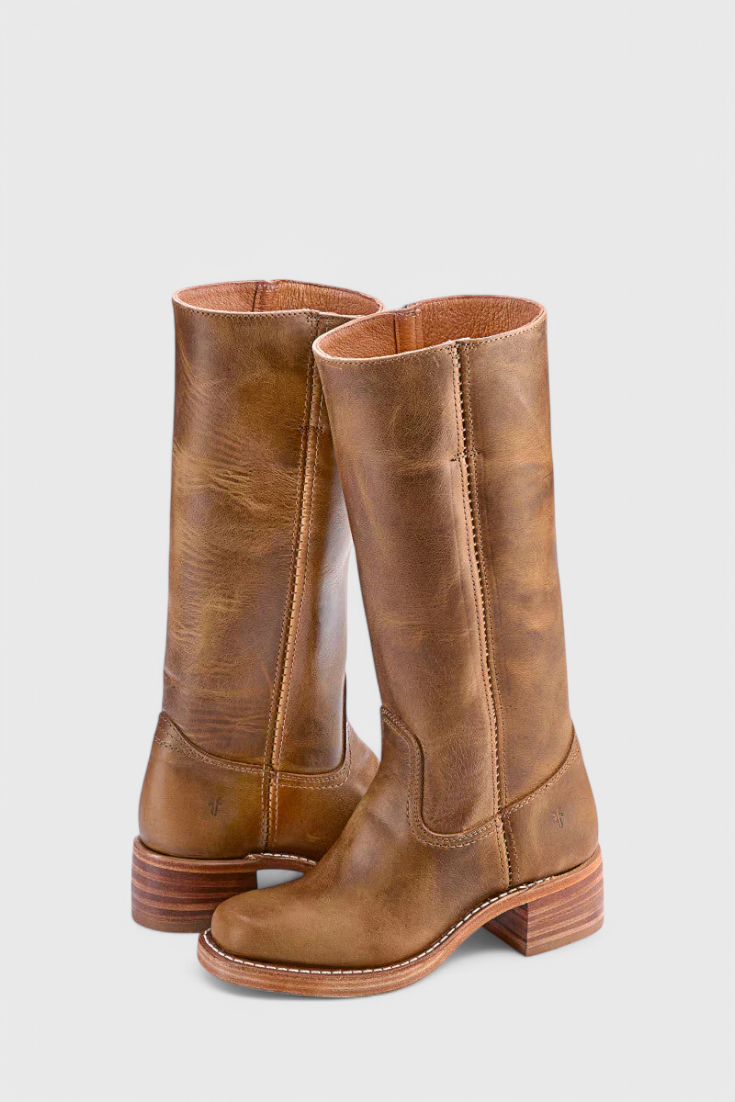 Boots with Ladies Knee-High Leather Heel for Elegant and Comfortable