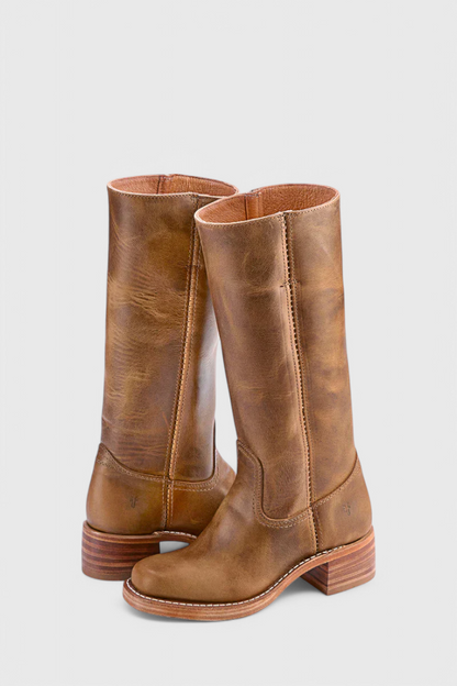 Boots with Ladies Knee-High Leather Heel for Elegant and Comfortable