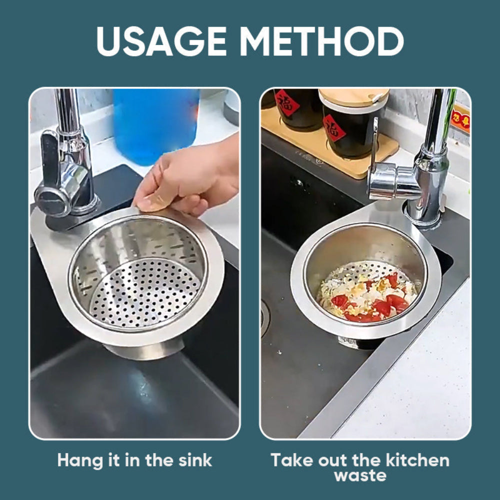 Sink Strainer for Kitchen with Corner Design and Stainless Steel