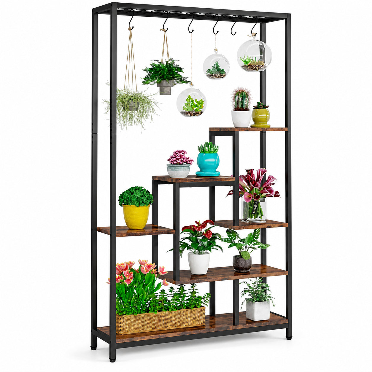 70.9-inch tall indoor plant stand with seven display shelves