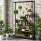Five-tier plant stand with ten S-hooks for hanging plants