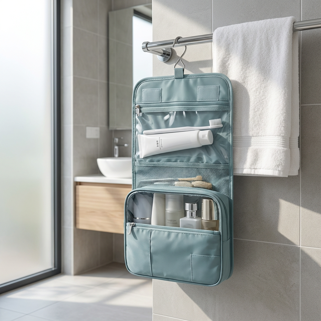 Organiser with Foldable Travel Hanging Hook for Water-Resistant and Spacious