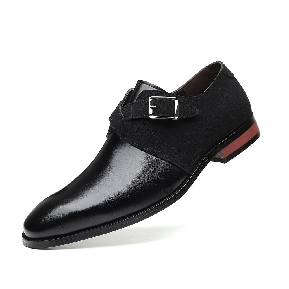 Men's Loafers with Double Buckle for Suede Details and Appearance