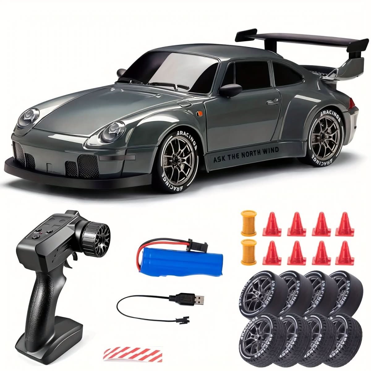 RC Drift Car with 4WD Drive LED Wheels and Remote Control