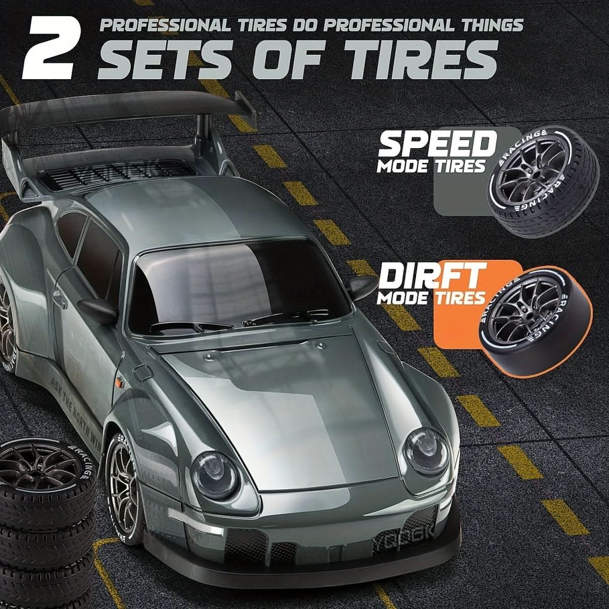 RC Drift Car with 4WD Drive LED Wheels and Remote Control