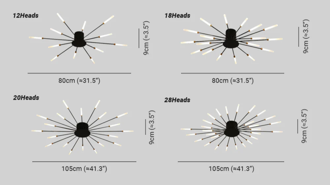 Light with Modern Ceiling Lamp with Multiple Arms for Powerful and Stylish Illumination