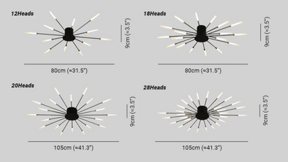 Light with Modern Ceiling Lamp with Multiple Arms for Powerful and Stylish Illumination