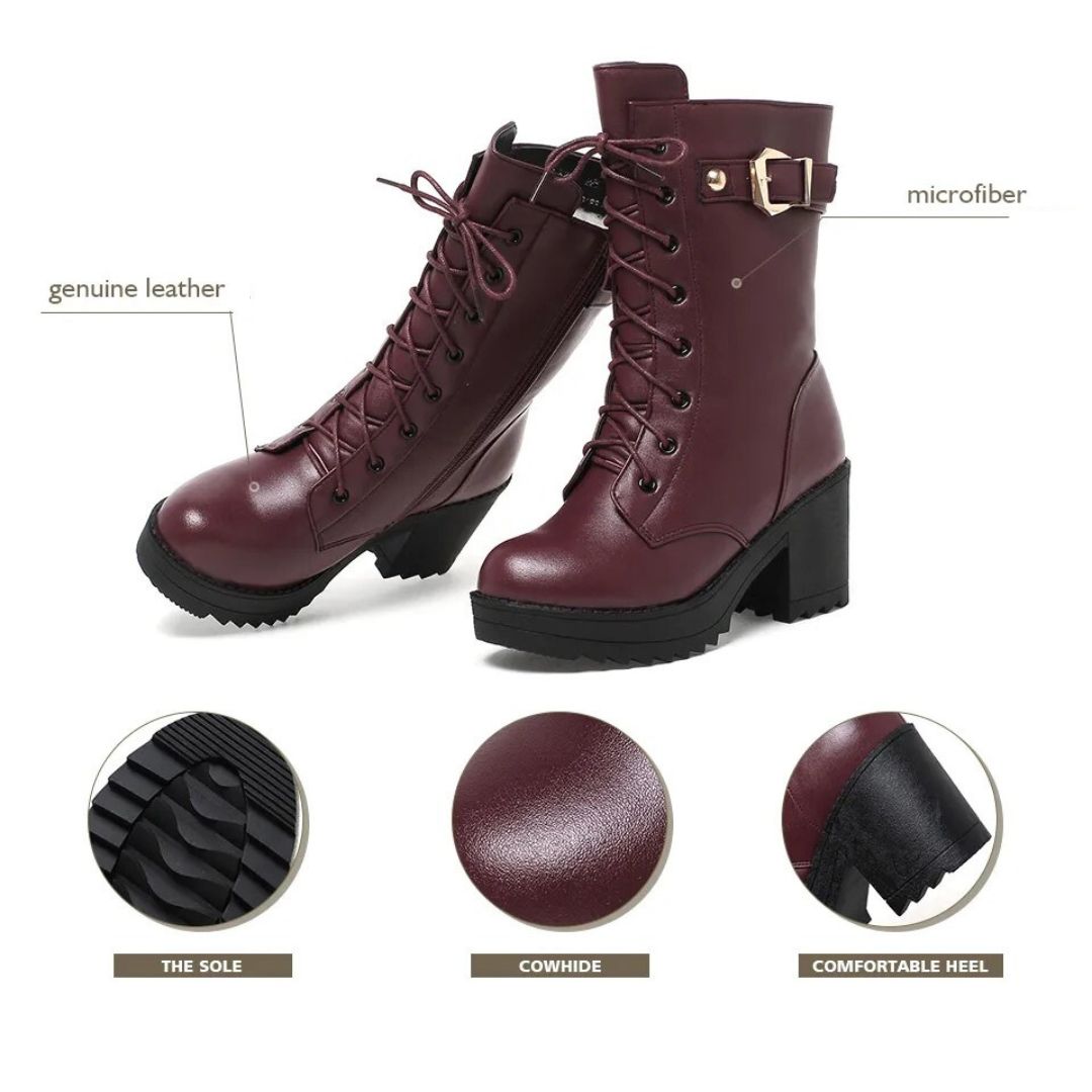 Boots with Ladies' Winter Faux Fur Lining for Waterproof Non-Slip Ankle Boots for Cold Days