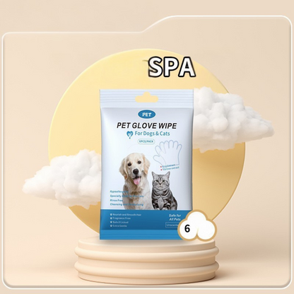 Glove with Pet Wipes for Quick Care Without Water