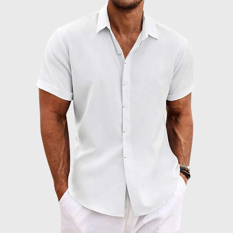 Linen Shirt for Men with Short Sleeves and Breathable Design