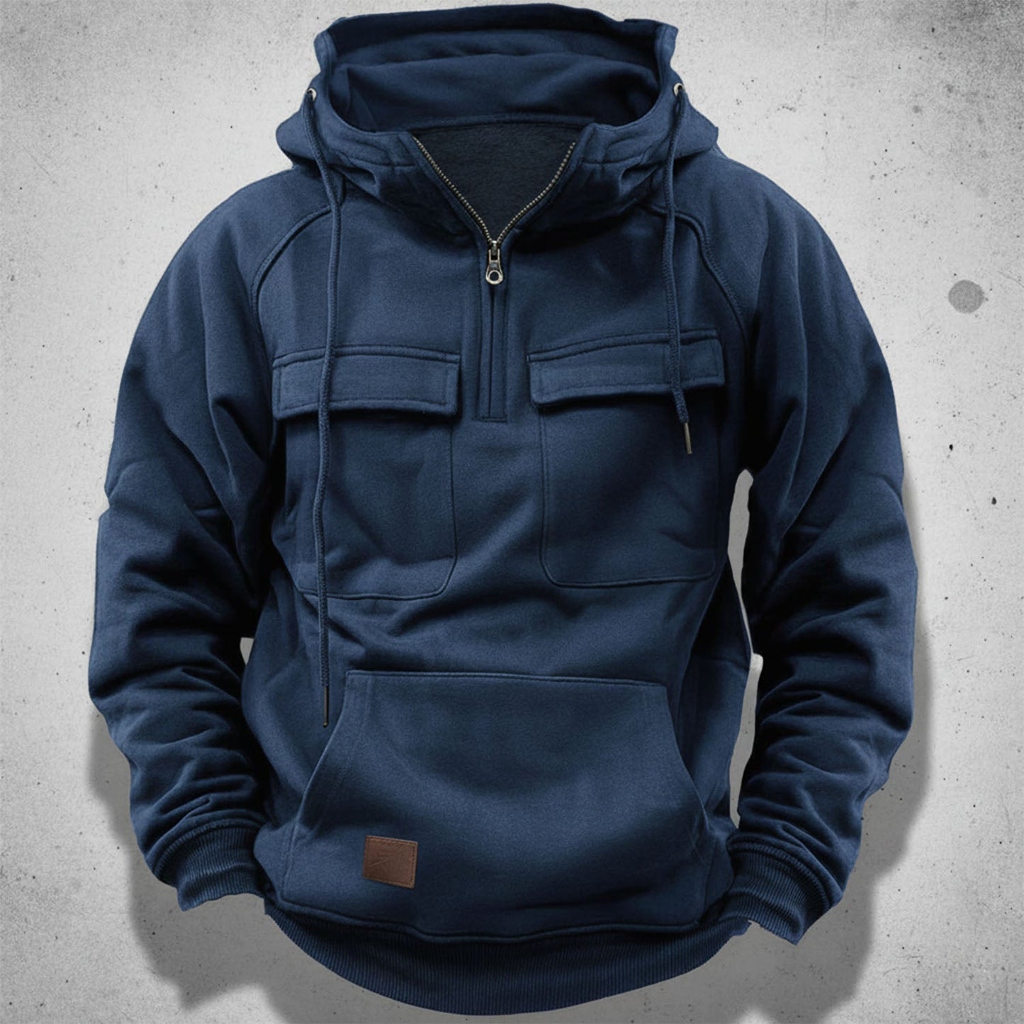 Men's Hoodie with Quarter Zip and Hood for Comfortable and Practical