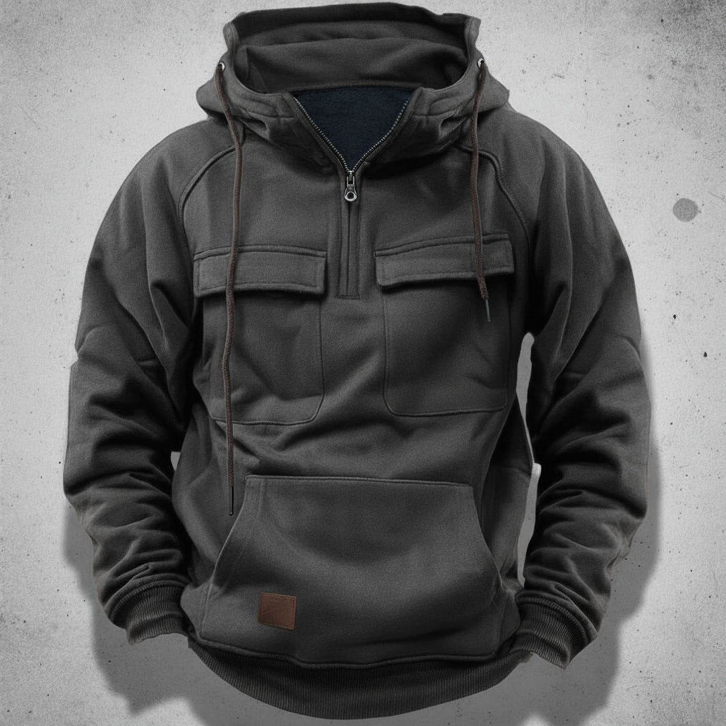 Men's Hoodie with Quarter Zip and Hood for Comfortable and Practical