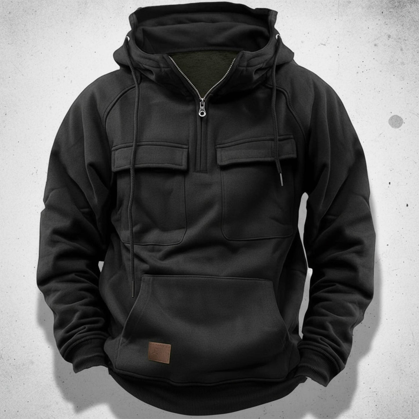 Men's Hoodie with Quarter Zip and Hood for Comfortable and Practical