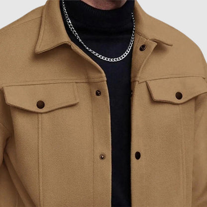 Casual Men's Shirt-Jacket with Collar and Chest Pockets for Comfortable and Timeless