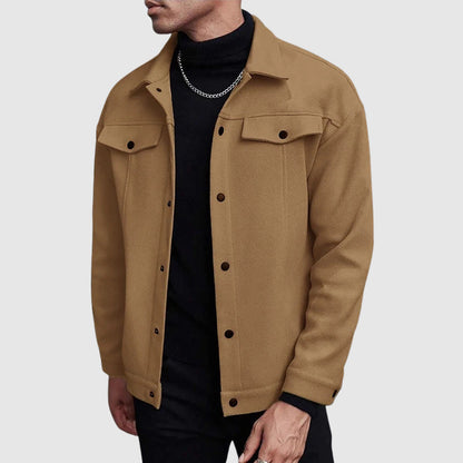 Casual Men's Shirt-Jacket with Collar and Chest Pockets for Comfortable and Timeless