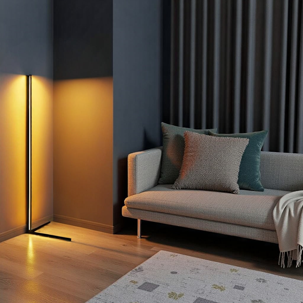 Light with Minimalist LED Floor Lamp with Dimmable Settings and Modern Linear Design