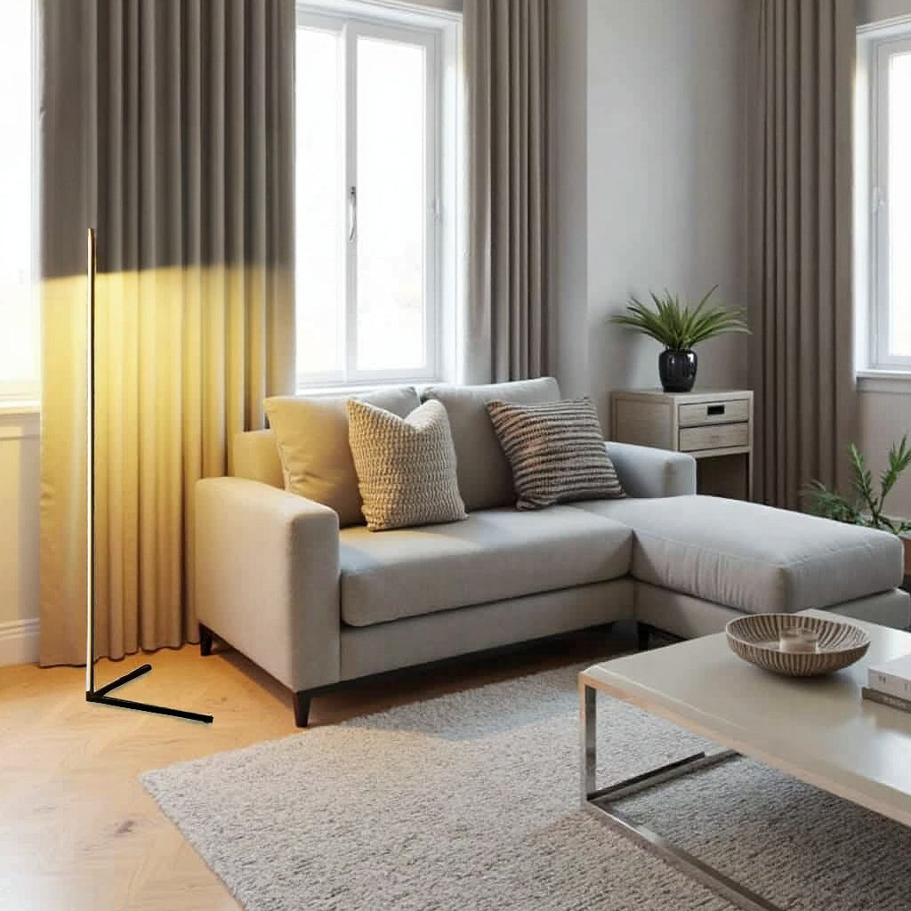 Light with Minimalist LED Floor Lamp with Dimmable Settings and Modern Linear Design