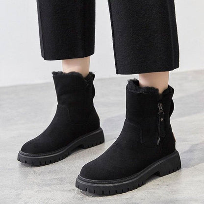 Boots with Ladies' Winter Teddy Lining and Zip Closure for Warm and Comfortable