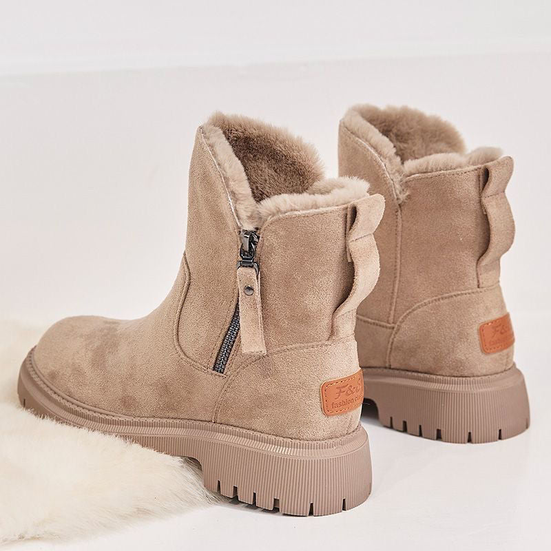 Boots with Ladies' Winter Teddy Lining and Zip Closure for Warm and Comfortable