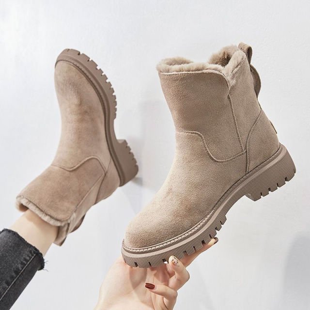 Boots with Ladies' Winter Teddy Lining and Zip Closure for Warm and Comfortable