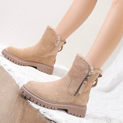 Boots with Ladies' Winter Teddy Lining and Zip Closure for Warm and Comfortable