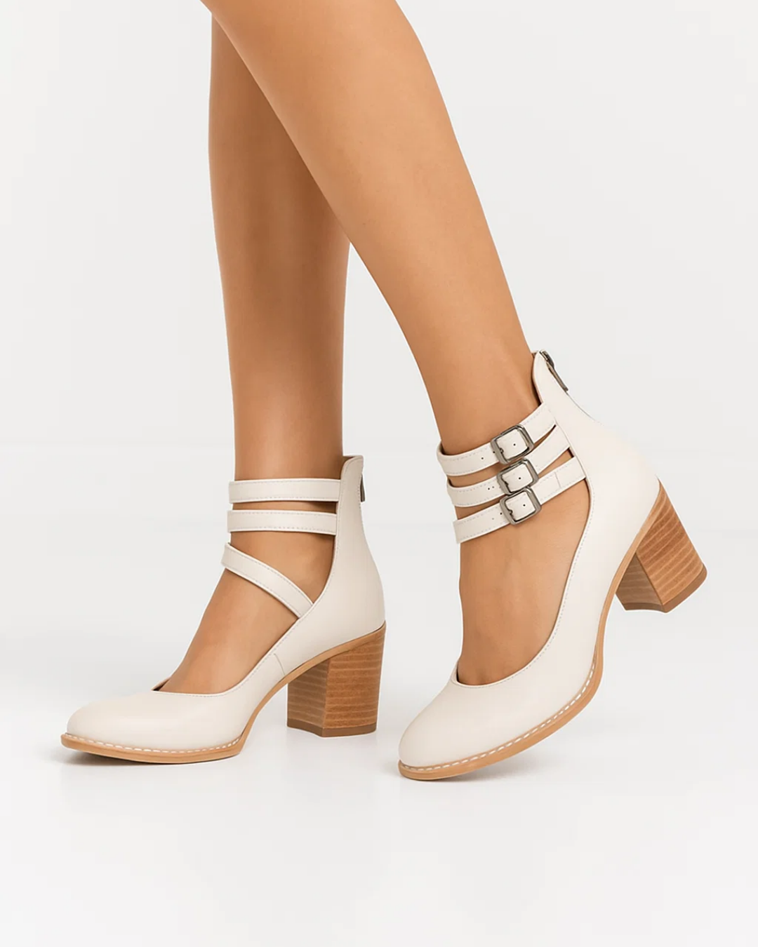 Elegant Women's Block Heel Pumps with Stylish Ankle Straps