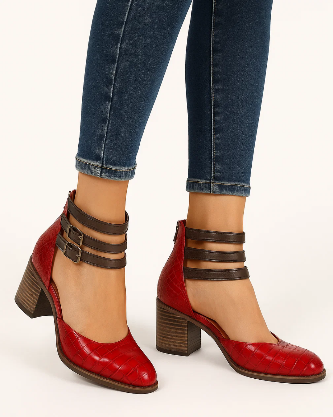 Elegant Women's Block Heel Pumps with Stylish Ankle Straps