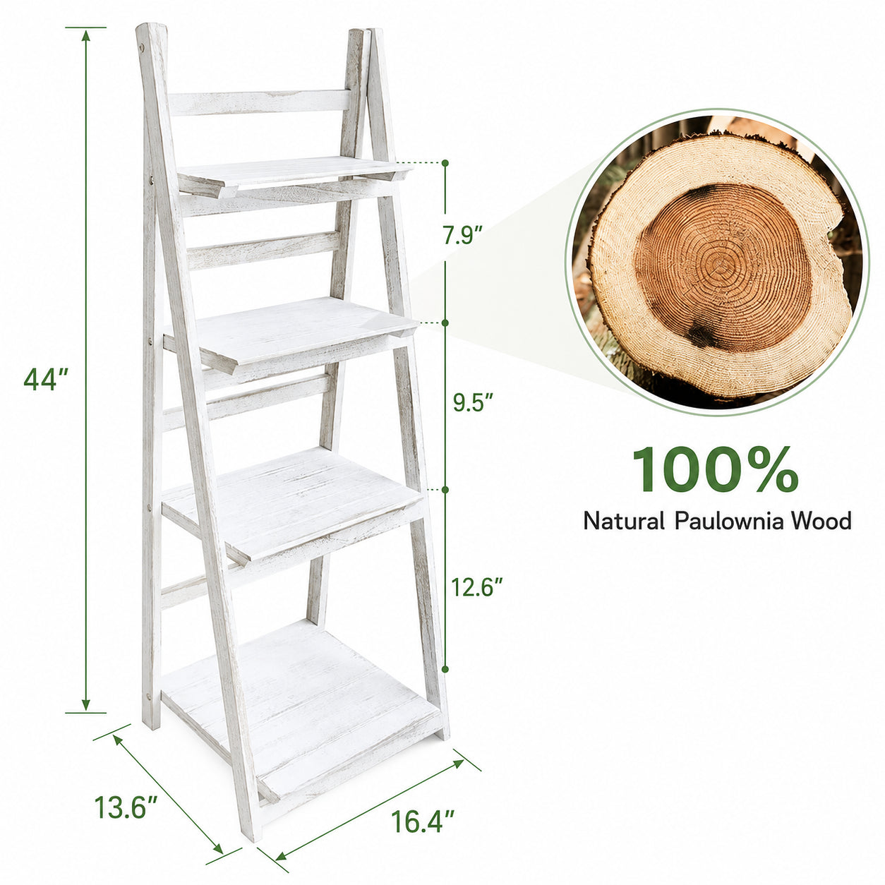 Wooden Ladder Plant Stand for Indoor & Outdoor Display