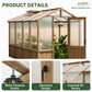 wooden walk-in greenhouse with polycarbonate panels