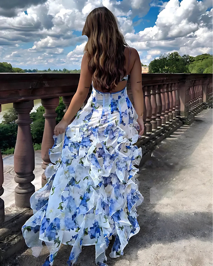 floral ruffle dress