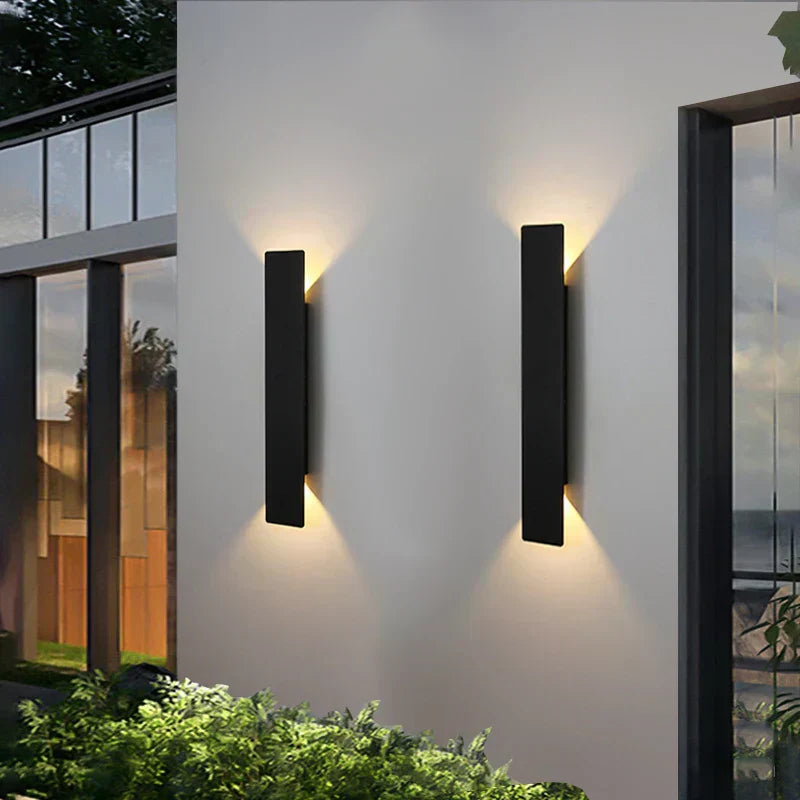 Wall Lamp with Sleek Outdoor Vertical Design and Warm LED Light