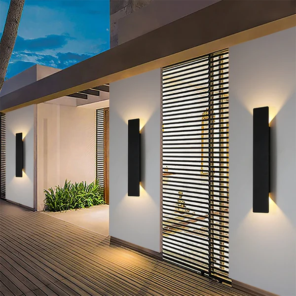 Wall Lamp with Sleek Outdoor Vertical Design and Warm LED Light